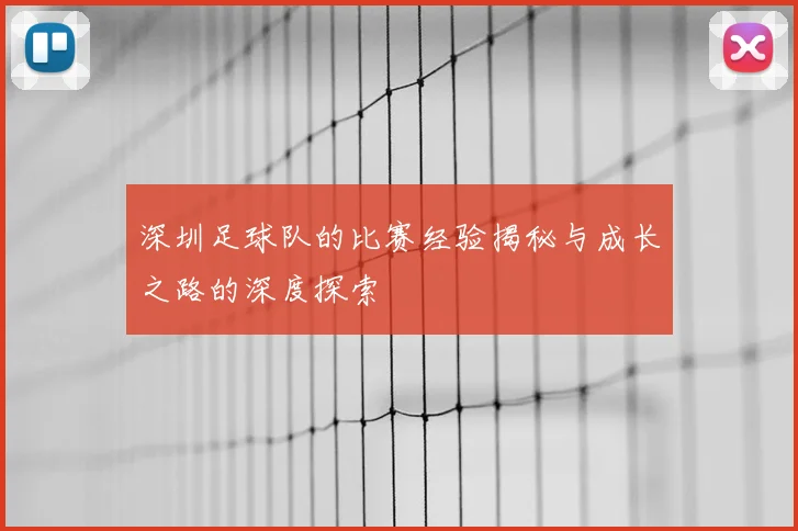深圳足球队的比赛经验揭秘与成长之路的深度探索